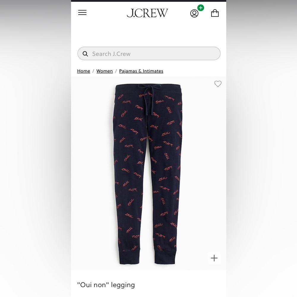 J.Crew Oui Non French Sleep Leggings